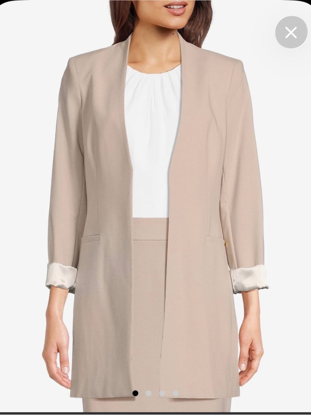 Calvin Klein Women's Roll Sleeve Open Front Blazer